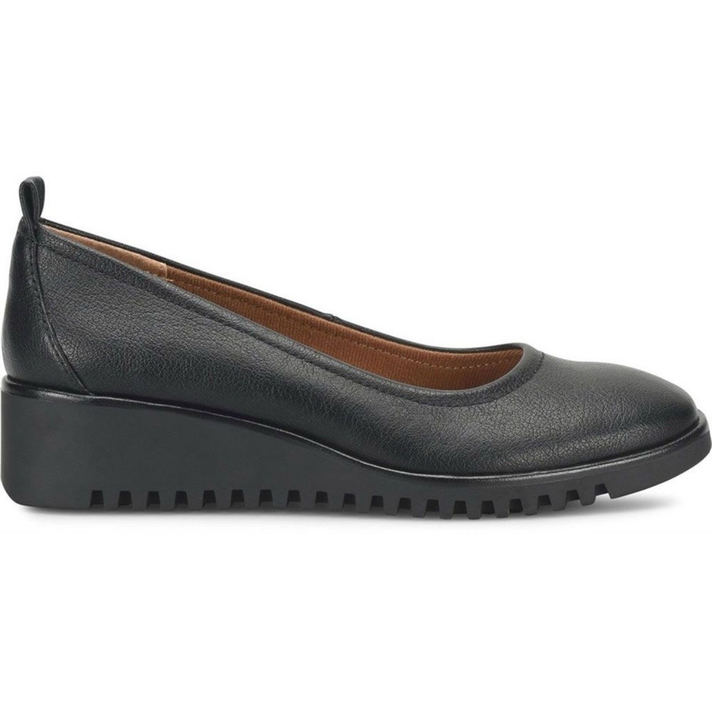 Eurosoft Darcie Slip On Casual Wedge Black Loafer Shoes‎ Women's Size 8